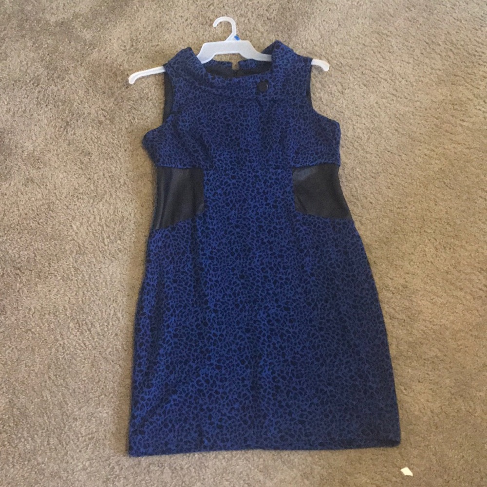 A blue and black dress